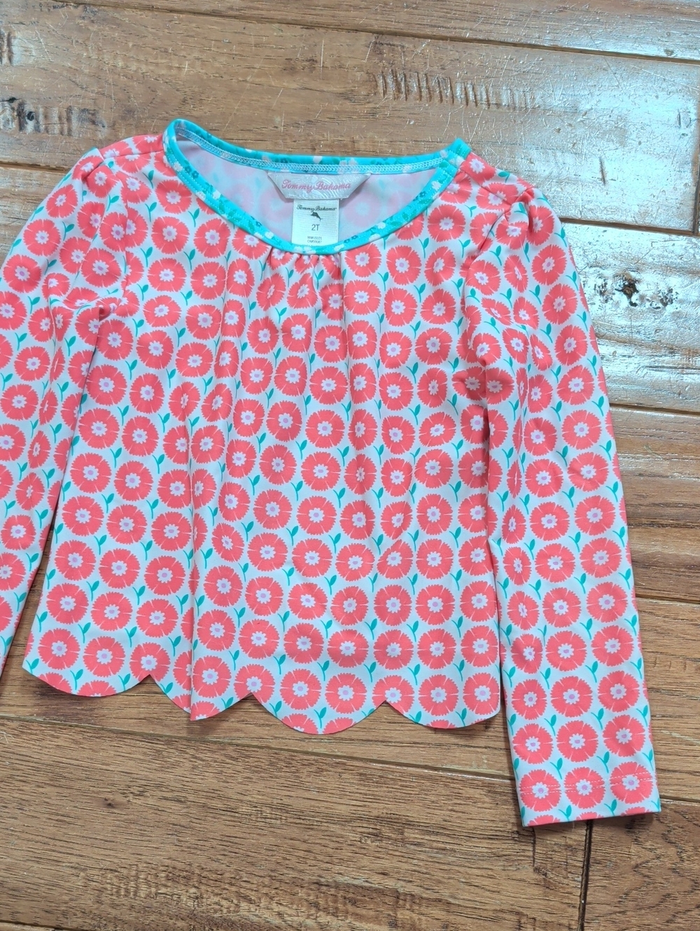 Tommy Bahama Coral Floral Rash Gaurd Long-Sleeve Top for Kids